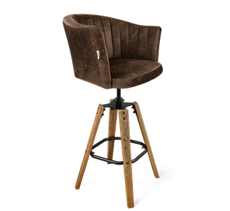 Барный стул SHT-ST42-1 / SHT-S93 (кофейный трюфель/браш.коричневый/черный муар) в Миассе