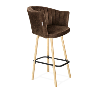 Барный стул SHT-ST42-1 / SHT-S94 (кофейный трюфель/прозрачный лак/черный муар) в Магнитогорске