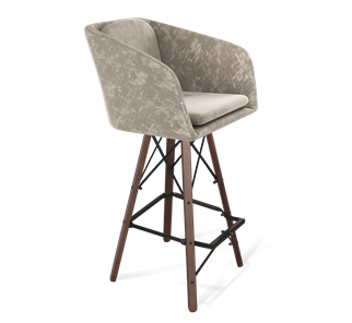 Барный стул SHT-ST43-1 / SHT-S80 (карамельный латте/темный орех/черный) в Магнитогорске