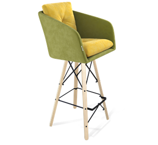 Барный стул SHT-ST43-2 / SHT-S80 (фисташковый десерт/прозрачный лак/черный) в Магнитогорске