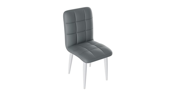 Кухонный стул Франк (конус) (Белый матовый/Кожзам Серый) в Миассе - изображение