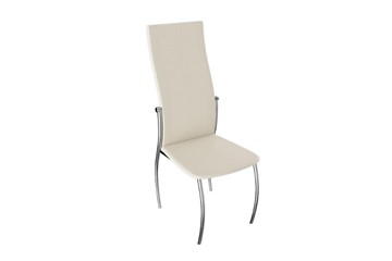 Обеденный стул Комфорт-М, цвет Хром, Бежевый Аллигатор к/з 218 (белый перламутр) в Копейске