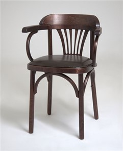 Обеденный стул Венский мягкий, кожзам коричневый/темный тон в Копейске