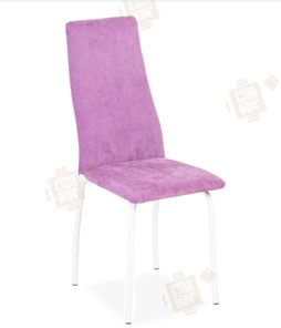 Обеденный стул Волна, каркас металл белый, инфинити фиолетовый в Челябинске