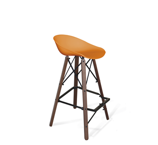 Барный стул SHT-ST19/S80 (оранжевый/темный орех/черный) в Миассе
