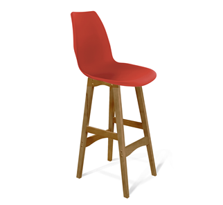 Барный стул SHT-ST29/S65 (красный ral 3020/светлый орех) в Копейске
