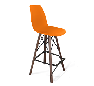 Барный стул SHT-ST29/S80 (оранжевый ral2003/темный орех/черный) в Златоусте