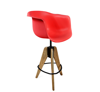Барный стул SHT-ST31/S92 (красный/брашированный коричневый/черный муар) в Копейске