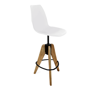 Барный стул SHT-ST29/S92 (белый/брашированный коричневый/черный муар) в Златоусте