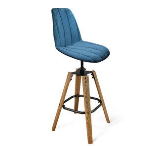 Барный стул SHT-ST29-C1/S93 (морская глубина/брашированный коричневый/черный муар) в Магнитогорске