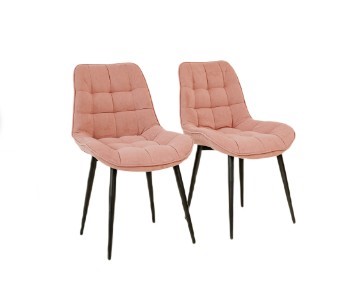 Комплект из 2-х обеденных стульев Brendoss Комфорт розовый черные ножки в Челябинске