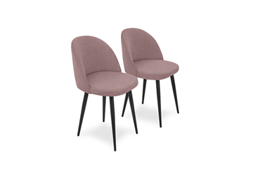 Комплект из 2-х  мягких стульев для кухни Лайт розовый черные ножки в Челябинске