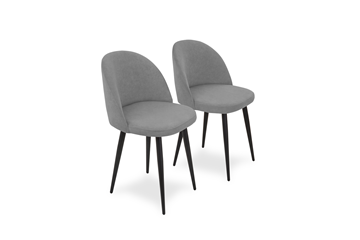 Комплект из 2-х кухонных стульев Лайт серый черные ножки в Миассе