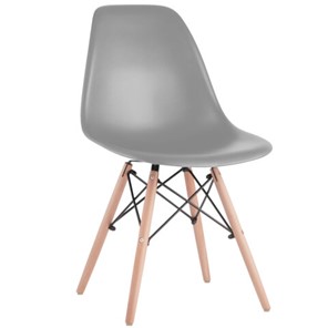 Комплект стульев 4 шт. BRABIX "Eames CF-010", пластик серый, опоры дерево/металл, 532632, 2033A в Миассе