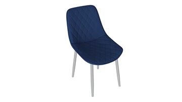 Обеденный стул Oscar (Белый муар/Велюр L005 синий) в Магнитогорске