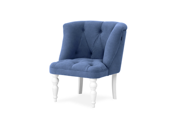 Мягкое кресло Бриджит синий ножки белые в Магнитогорске