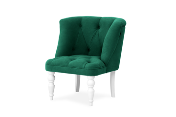 Мягкое кресло Бриджит зеленый ножки белые в Челябинске - предосмотр