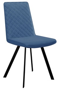 Обеденный стул 202, микровелюр B8 blue, ножки черные в Челябинске - предосмотр