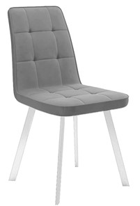 Кухонный стул 207, микровелюр B22 grey, ножки белые в Магнитогорске