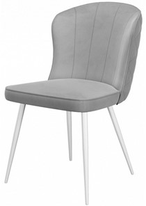 Обеденный стул 209, микровелюр B22 grey, ножки белые в Магнитогорске