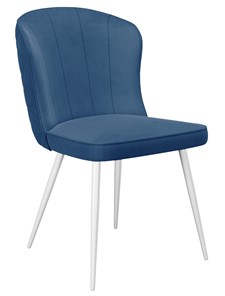 Обеденный стул 209, микровелюр B8 blue, ножки белые в Челябинске
