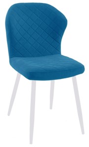 Обеденный стул 239 синий, ножки белые в Магнитогорске