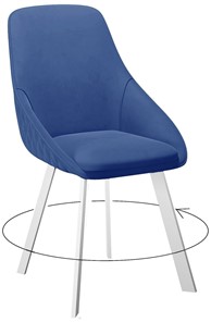 Мягкий стул 246 Поворотный, Микровелюр Z20 Синий / опоры белые в Миассе