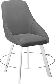 Кухонный стул 246 Поворотный, Микровелюр Z28 Темно-серый / опоры белые в Миассе