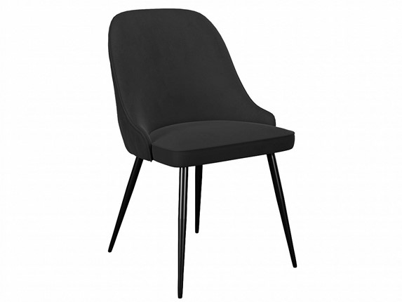 Обеденный стул 256, микровелюр К21 черный, ножки черные в Челябинске - изображение