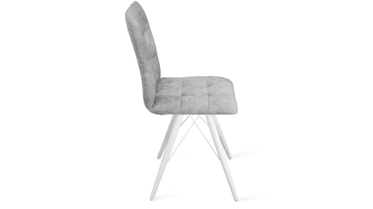 Кухонный стул Аспен К3 (Белый матовый/Микровелюр Wellmart Silver) в Магнитогорске - изображение 1