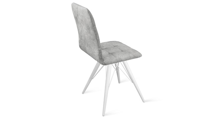 Кухонный стул Аспен К3 (Белый матовый/Микровелюр Wellmart Silver) в Магнитогорске - изображение 2