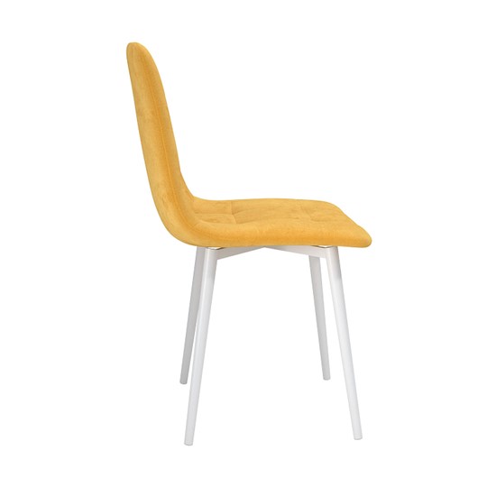 Кухонный стул Белла, велюр тенерифе куркума/Цвет металл белый в Миассе - изображение 2