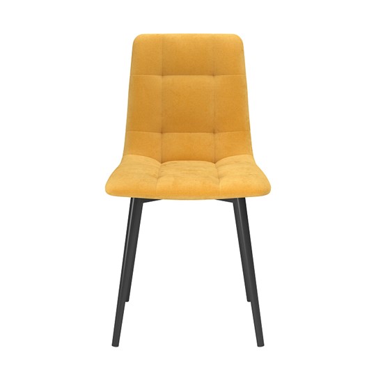 Обеденный стул Белла, велюр тенерифе куркума/Цвет металл черный в Копейске - изображение 1