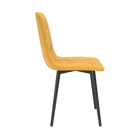 Обеденный стул Белла, велюр тенерифе куркума/Цвет металл черный в Миассе - изображение 2