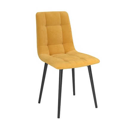 Обеденный стул Белла, велюр тенерифе куркума/Цвет металл черный в Копейске - изображение