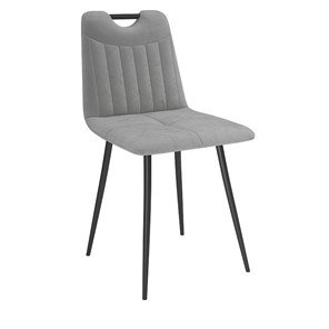 Кухонный стул Брандо, велюр тенерифе грей/Цвет металл черный в Копейске - предосмотр