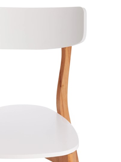 Кухонный стул Claire, дерево гевея/МДФ 48x49,5x81,5 Белый/натуральный (2 шт) арт.15113 в Челябинске - изображение 5
