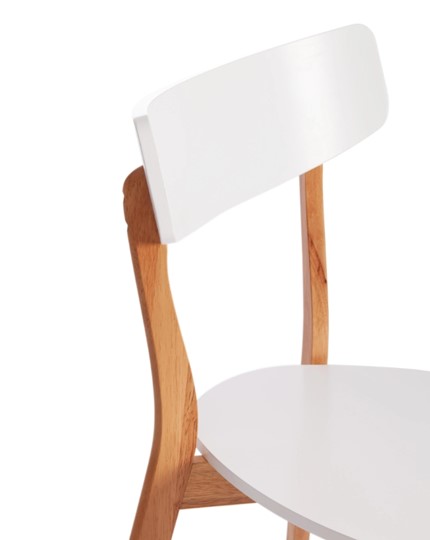 Кухонный стул Claire, дерево гевея/МДФ 48x49,5x81,5 Белый/натуральный (2 шт) арт.15113 в Челябинске - изображение 6