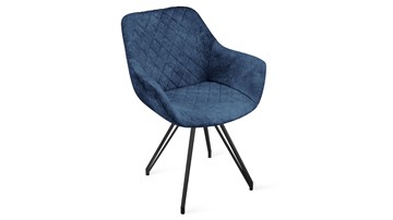 Обеденный стул Дастин К4 (Черный муар/Микровелюр Wellmart Blue) в Копейске
