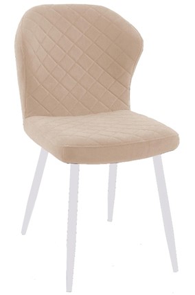 Обеденный стул DikLine 239М B03 BEIGE, ножки белые в Копейске - изображение