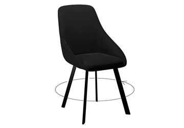 Обеденный стул DikLine 246 поворотный, K21 черный, ножки черные в Миассе