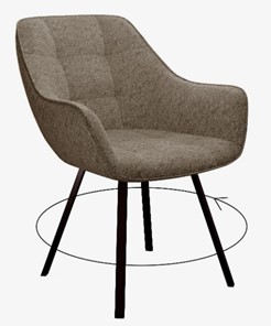 Обеденный стул DikLine 252 М поворотный, NS05 CAPPUCCINO, ножки черные в Магнитогорске