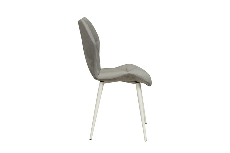Обеденный стул Дора, велюр тенерифе грей/металл белый в Магнитогорске - изображение 2