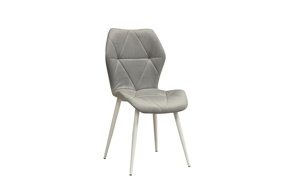 Обеденный стул Дора, велюр тенерифе грей/металл белый в Магнитогорске - изображение