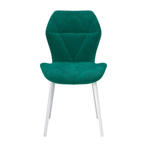 Обеденный стул Дора, велюр тенерифе изумруд/Цвет металл белый в Миассе - предосмотр 1
