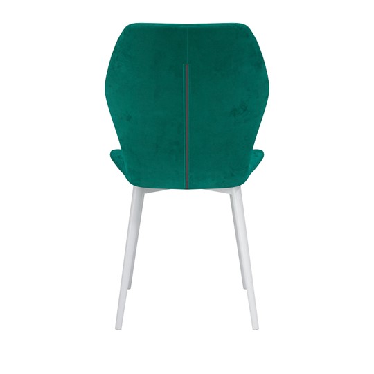 Обеденный стул Дора, велюр тенерифе изумруд/Цвет металл белый в Миассе - изображение 3