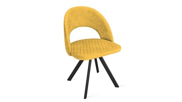Обеденный стул Гэтсби К2 (Черный муар/Микровелюр Wellmart Yellow) в Челябинске - предосмотр