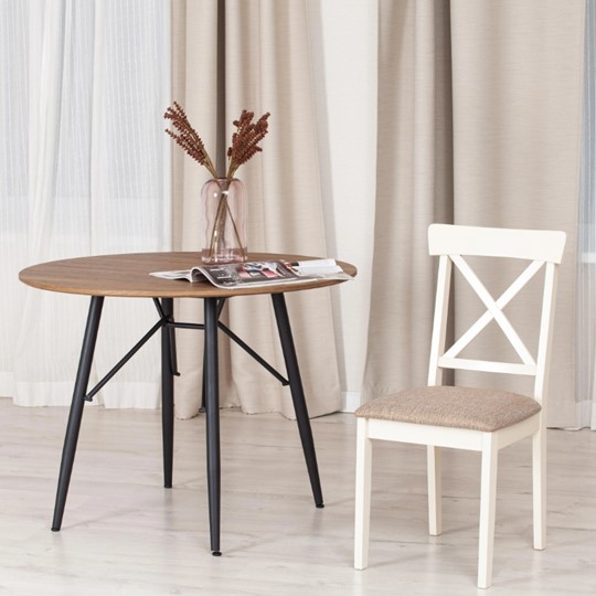 Кухонный стул Гольфи 2, дерево гевея 45х51х94 Ivory white/ткань кор.-зол 1505-9 (2 шт) арт.14117 в Челябинске - изображение 9