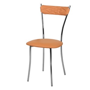 Кухонный стул Хлоя Софт СРП-087С Люкс хром  Экотекс оранжевый в Магнитогорске