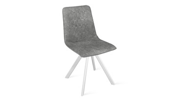 Обеденный стул Хьюго К2 (Белый матовый/Микровелюр Wellmart Silver) в Миассе - предосмотр